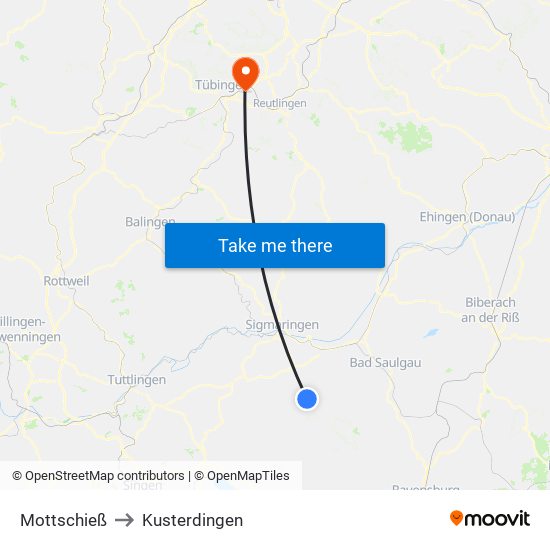 Mottschieß to Kusterdingen map