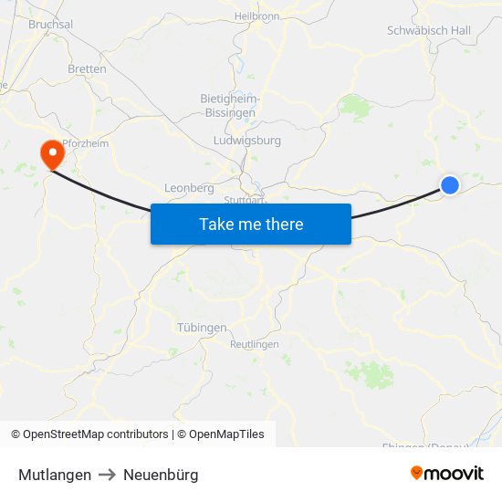 Mutlangen to Neuenbürg map