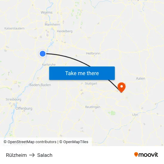 Rülzheim to Salach map