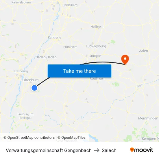 Verwaltungsgemeinschaft Gengenbach to Salach map