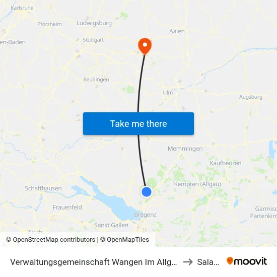 Verwaltungsgemeinschaft Wangen Im Allgäu to Salach map