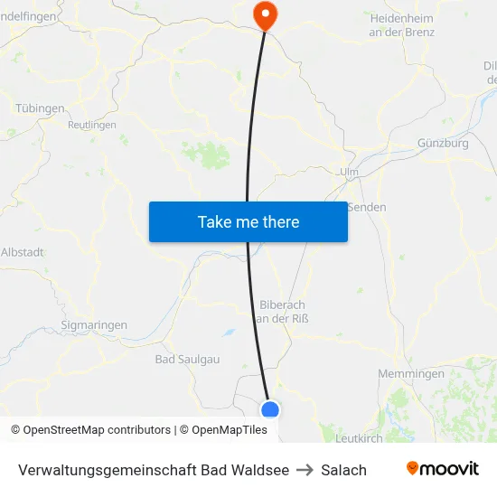 Verwaltungsgemeinschaft Bad Waldsee to Salach map