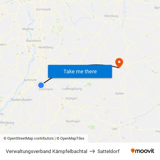 Verwaltungsverband Kämpfelbachtal to Satteldorf map