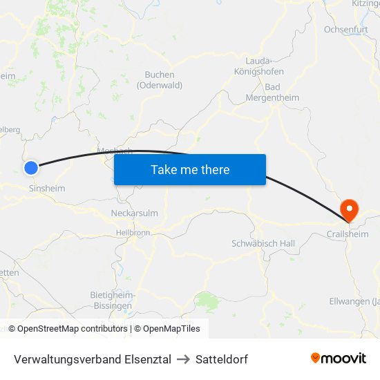 Verwaltungsverband Elsenztal to Satteldorf map