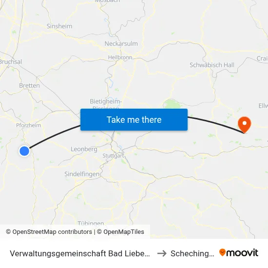 Verwaltungsgemeinschaft Bad Liebenzell to Schechingen map
