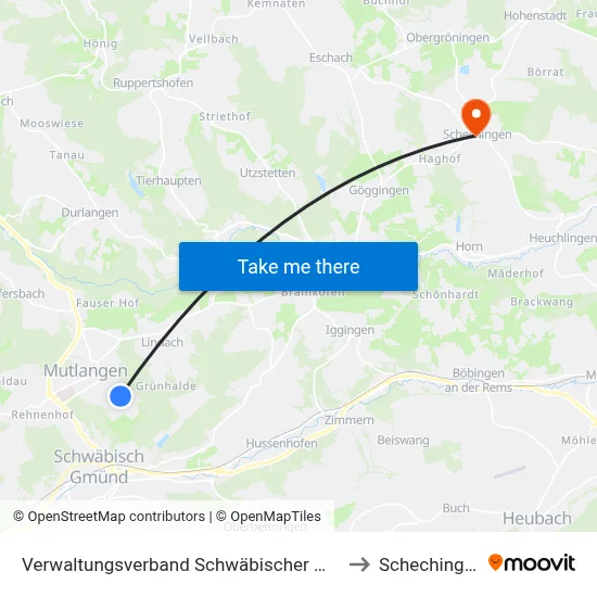 Verwaltungsverband Schwäbischer Wald to Schechingen map