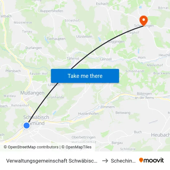 Verwaltungsgemeinschaft Schwäbisch Gmünd to Schechingen map