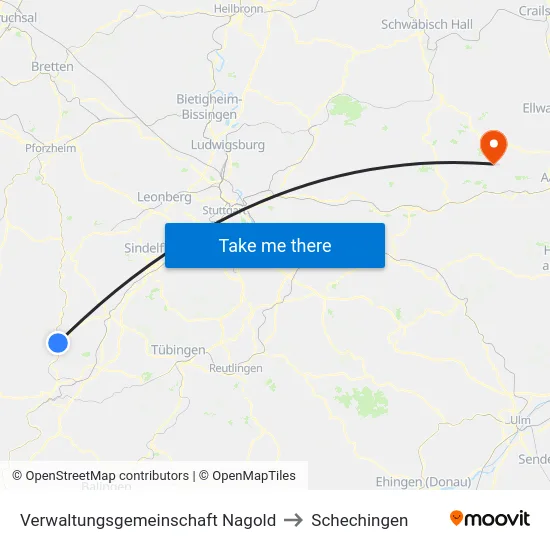 Verwaltungsgemeinschaft Nagold to Schechingen map
