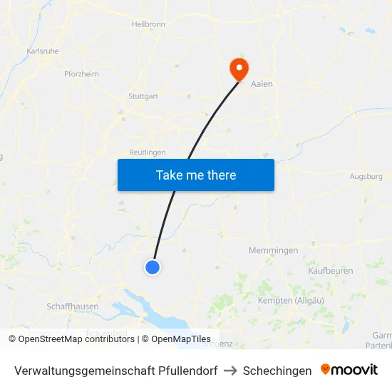 Verwaltungsgemeinschaft Pfullendorf to Schechingen map