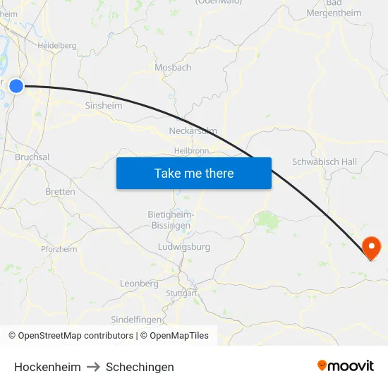 Hockenheim to Schechingen map