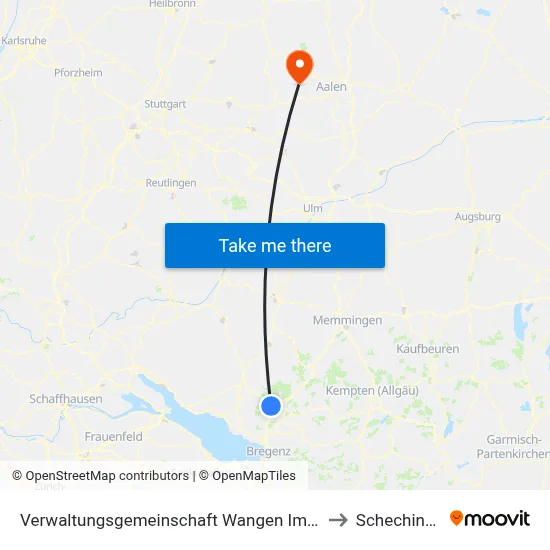 Verwaltungsgemeinschaft Wangen Im Allgäu to Schechingen map