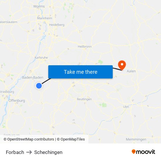 Forbach to Schechingen map