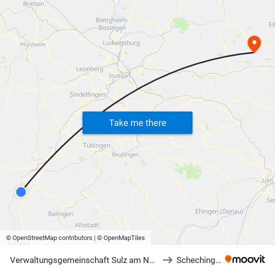 Verwaltungsgemeinschaft Sulz am Neckar to Schechingen map