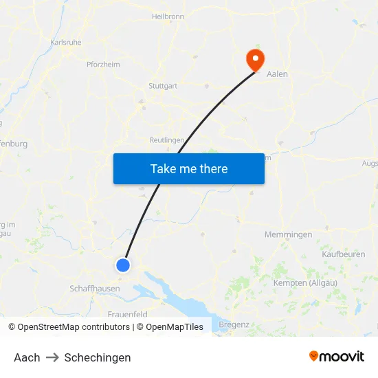 Aach to Schechingen map