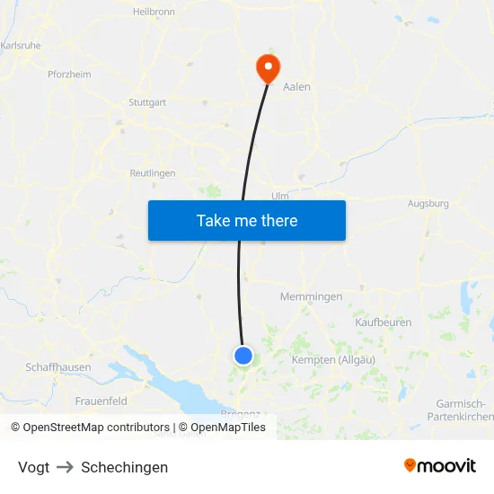 Vogt to Schechingen map