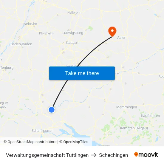 Verwaltungsgemeinschaft Tuttlingen to Schechingen map