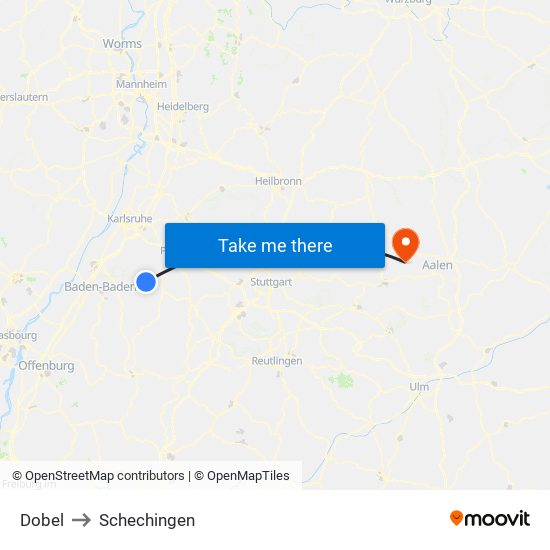 Dobel to Schechingen map