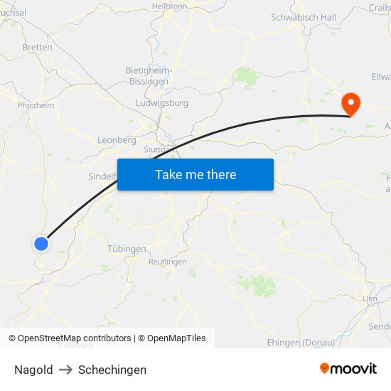 Nagold to Schechingen map