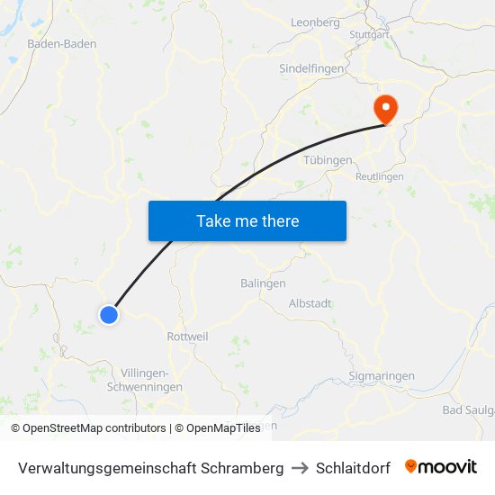 Verwaltungsgemeinschaft Schramberg to Schlaitdorf map