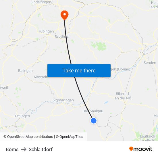 Boms to Schlaitdorf map