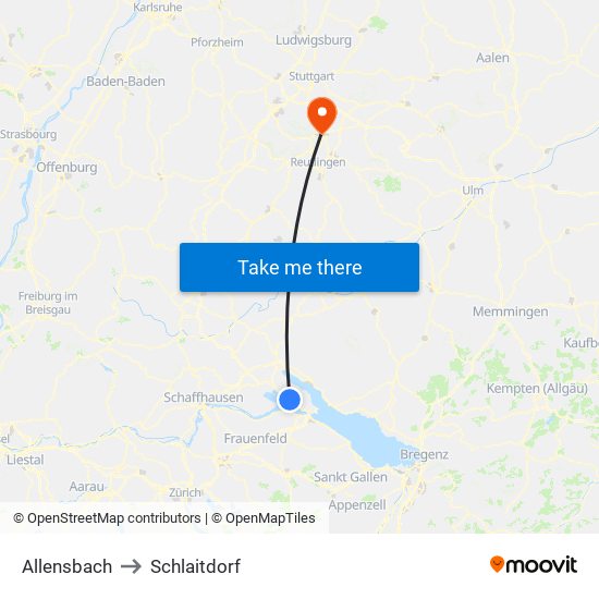 Allensbach to Schlaitdorf map