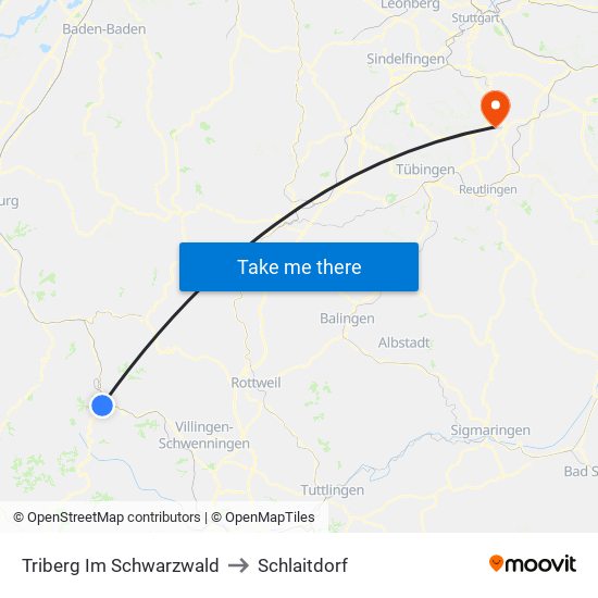 Triberg Im Schwarzwald to Schlaitdorf map