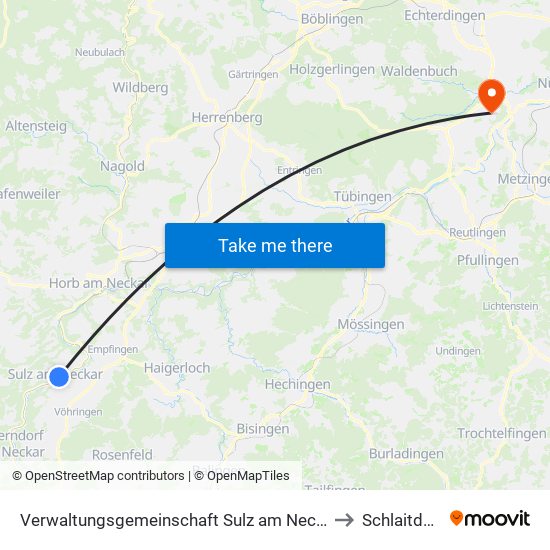 Verwaltungsgemeinschaft Sulz am Neckar to Schlaitdorf map