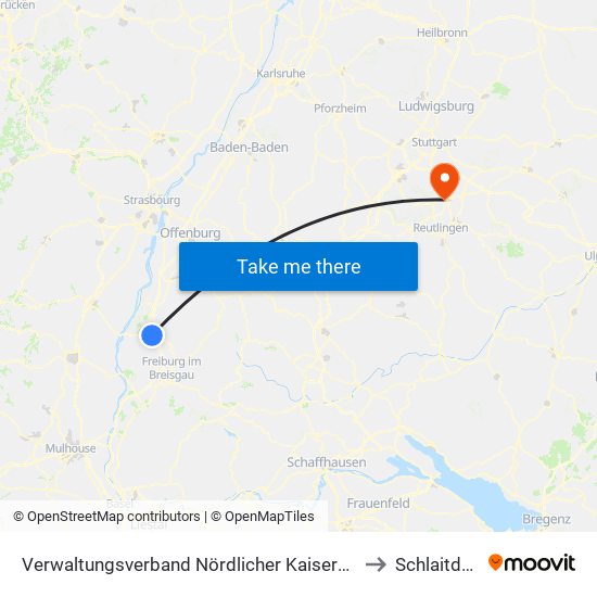 Verwaltungsverband Nördlicher Kaiserstuhl to Schlaitdorf map