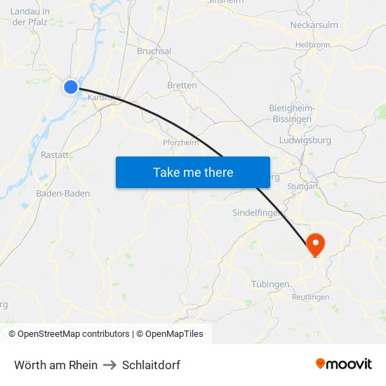 Wörth am Rhein to Schlaitdorf map