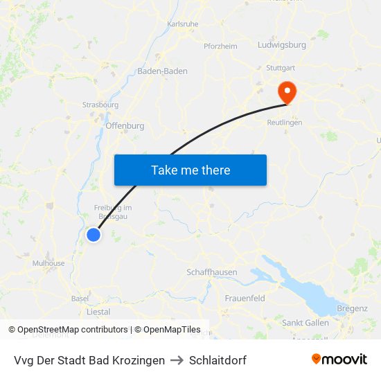 Vvg Der Stadt Bad Krozingen to Schlaitdorf map