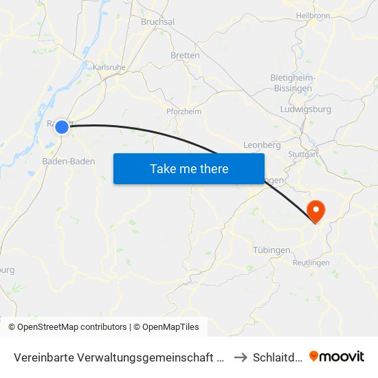 Vereinbarte Verwaltungsgemeinschaft Rastatt to Schlaitdorf map