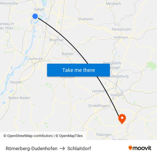 Römerberg-Dudenhofen to Schlaitdorf map