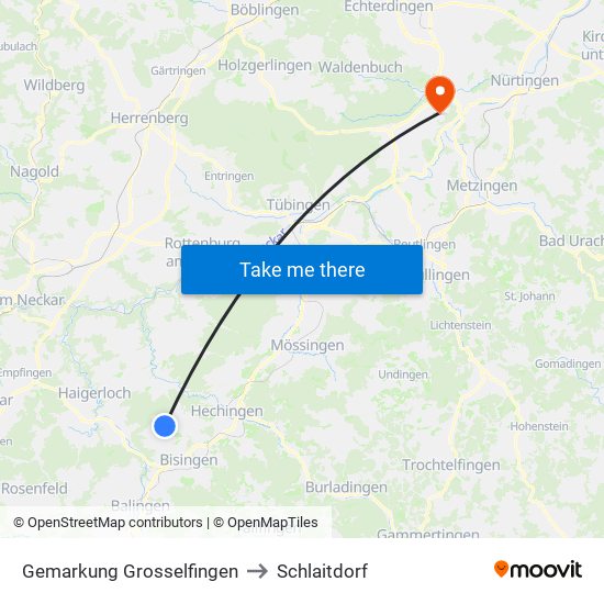 Gemarkung Grosselfingen to Schlaitdorf map