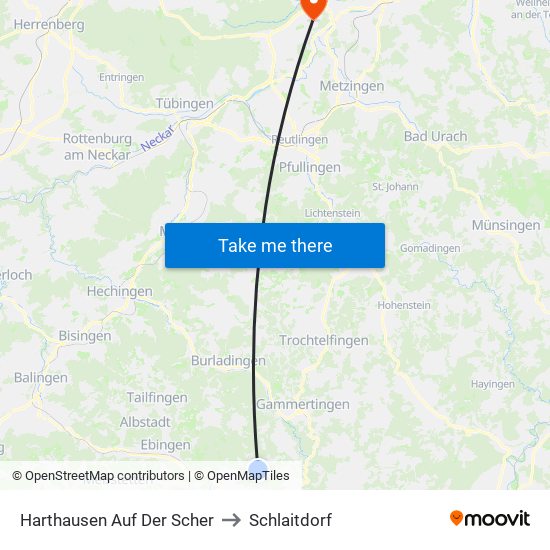 Harthausen Auf Der Scher to Schlaitdorf map