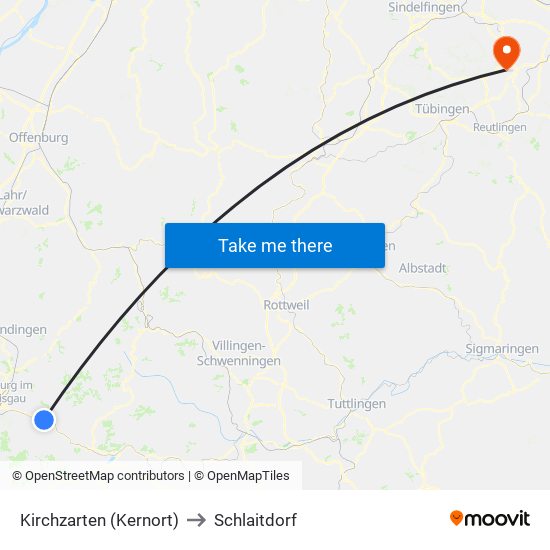 Kirchzarten (Kernort) to Schlaitdorf map