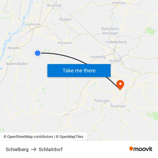 Schielberg to Schlaitdorf map