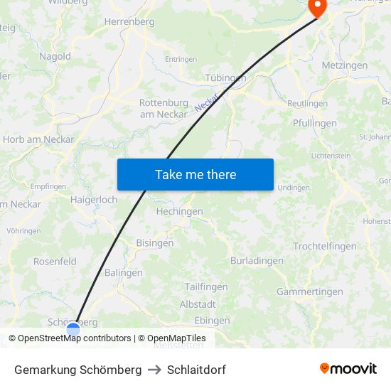 Gemarkung Schömberg to Schlaitdorf map