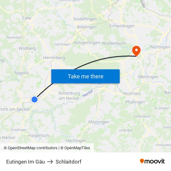 Eutingen Im Gäu to Schlaitdorf map