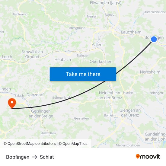 Bopfingen to Schlat map