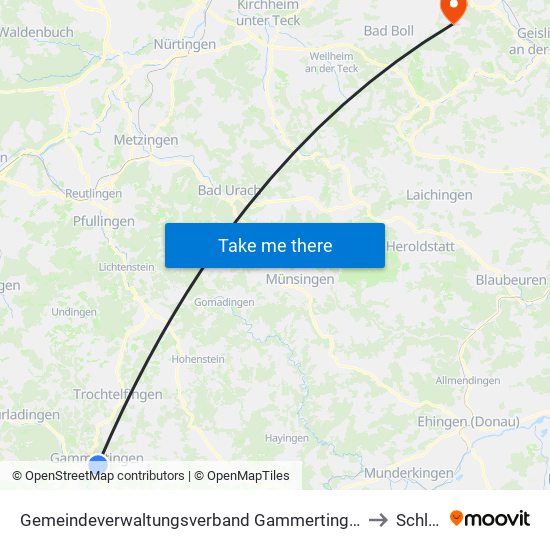 Gemeindeverwaltungsverband Gammertingen to Schlat map