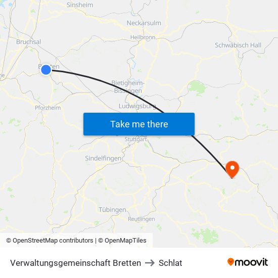 Verwaltungsgemeinschaft Bretten to Schlat map