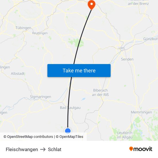 Fleischwangen to Schlat map