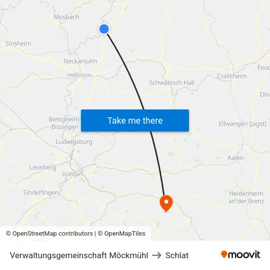 Verwaltungsgemeinschaft Möckmühl to Schlat map