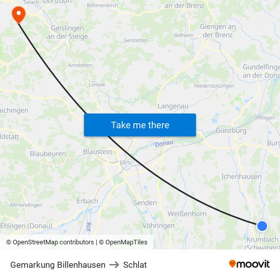 Gemarkung Billenhausen to Schlat map
