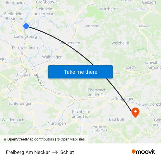 Freiberg Am Neckar to Schlat map