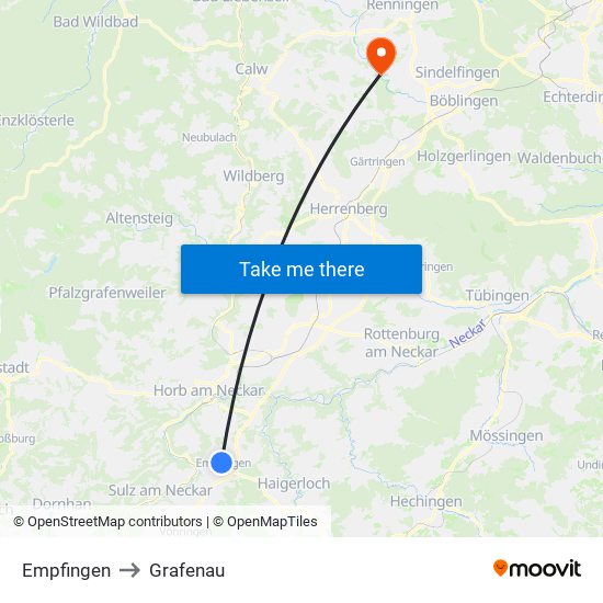 Empfingen to Grafenau map