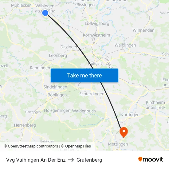 Vvg Vaihingen An Der Enz to Grafenberg map