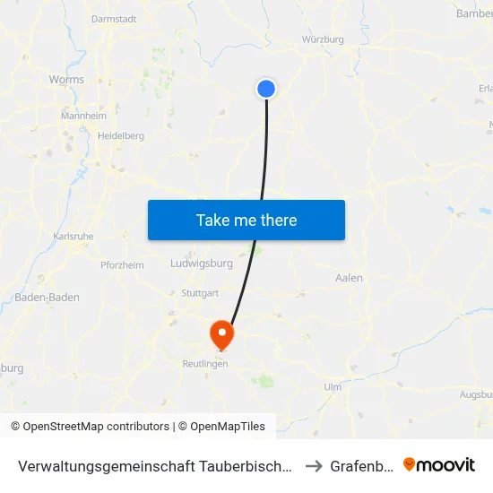 Verwaltungsgemeinschaft Tauberbischofsheim to Grafenberg map
