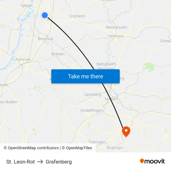St. Leon-Rot to Grafenberg map