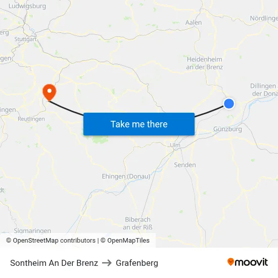 Sontheim An Der Brenz to Grafenberg map